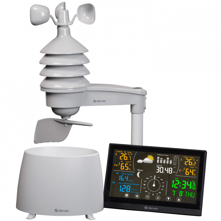 Denver Väderstation Vind och regn-sensor Färgskärm WS-650 | HEM, HUSHÅLL & TRÄDGÅRD - Fläktar & Klimatprodukter - Termometrar & Väderstationer | GameStuff