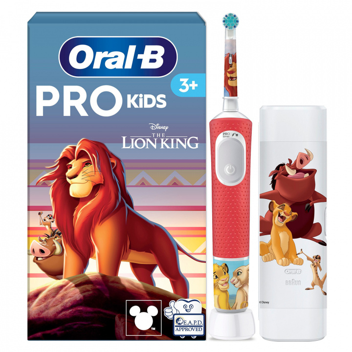 Oral B Eltandborste Vitality Pro Kids Lion King + resefodral i gruppen SKÖNHET & HÄLSA / Munvård / Eltandborstar hos TP E-commerce Nordic AB (D40688)