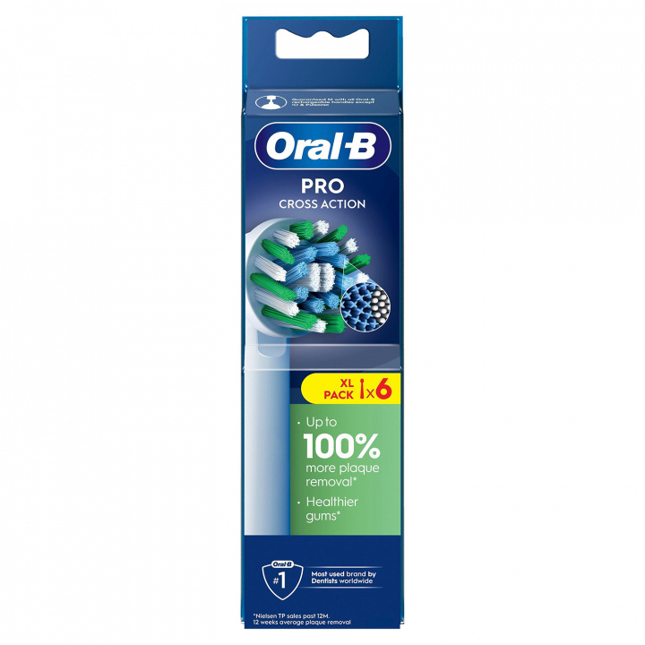 Oral B Borsthuvud CrossAction 6st i gruppen SKÖNHET & HÄLSA / Munvård / Borsthuvuden & Tillbehör hos TP E-commerce Nordic AB (D40690)