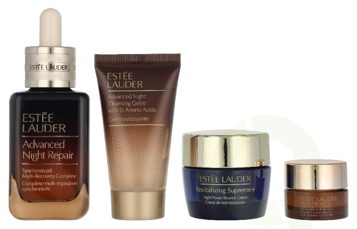 Estee Lauder The Lift + Glow Routine Set 100 ml Advanced Night Repair Serum 50ml /Advanced Night Repair Cleansing Gelée 30ml+ Revitalizing Supreme+ Bounce Night Creme 15ml + Advanced Night Repair Eye Supercharged Gel-Creme 5ml i gruppen SKÖNHET & HÄLSA / Presentkit / Presentkit För Henne hos TP E-commerce Nordic AB (D41086)