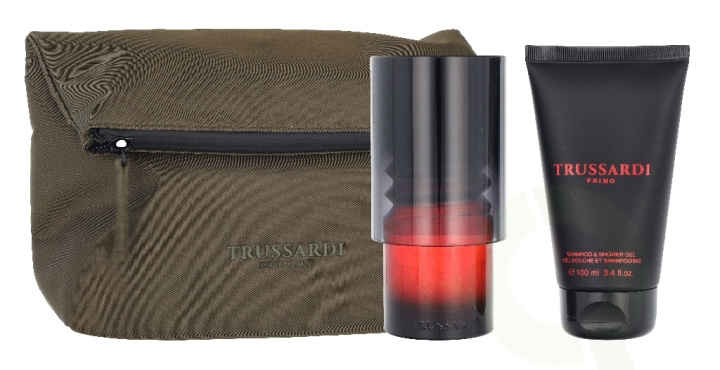 Trussardi Primo Giftset 200 ml Edp Spray 100ml Box/Shampoo & Shower Gel 100ml/Beauty Bag i gruppen SKÖNHET & HÄLSA / Presentkit / Presentkit För Honom hos TP E-commerce Nordic AB (D41090)