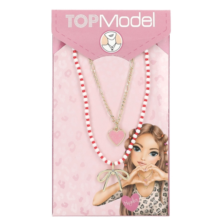 TOPModel Dubbelkedja LEOHEART – Guld, Rosa, Vitt, Rött – 46,5 cm + 5 cm i gruppen LEKSAKER, BARN- & BABYPRODUKTER / Leksaker / Pyssel hos TP E-commerce Nordic AB (D41112)