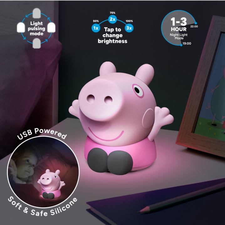 Paladone Peppa Pig – uppladdningsbar silikonlampa | LEKSAKER, BARN- & BABYPRODUKTER - Barnrum - Barnlampor - Bordslampor | GameStuff