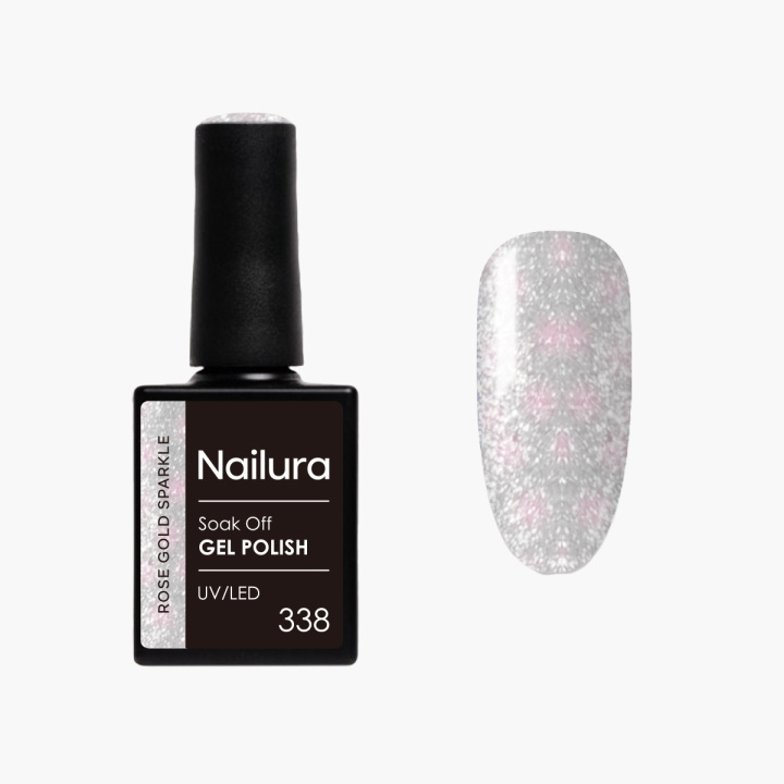 Nailura Gelpolish 338 – Rose Gold Sparkle – 10 ml i gruppen SKÖNHET & HÄLSA / Manikyr/Pedikyr / Nagellack hos TP E-commerce Nordic AB (D41261)
