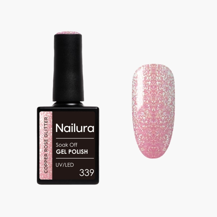 Nailura Gelpolish 339 – Copper Rose Glitter – 10 ml i gruppen SKÖNHET & HÄLSA / Manikyr/Pedikyr / Nagellack hos TP E-commerce Nordic AB (D41262)