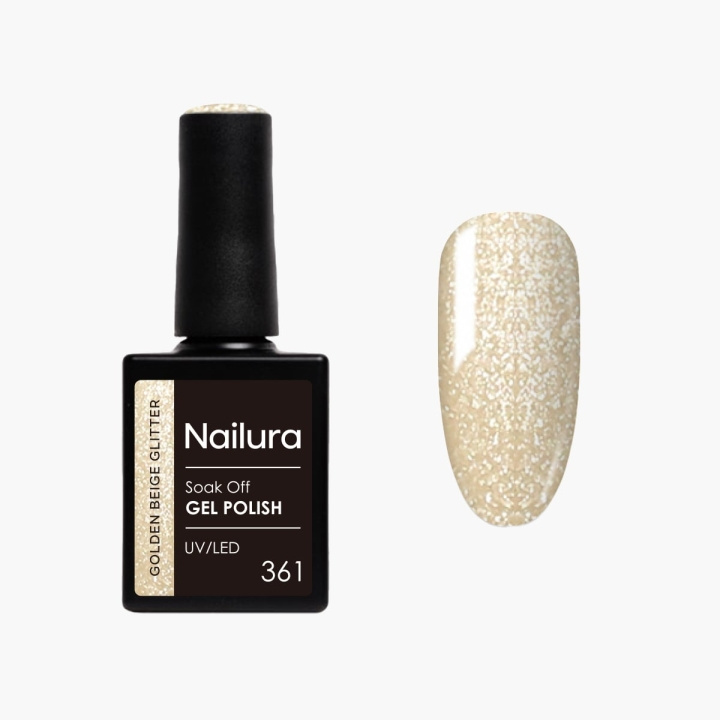 Nailura Gelpolish 361 – Golden Beige Glitter – 10 ml i gruppen SKÖNHET & HÄLSA / Manikyr/Pedikyr / Nagellack hos TP E-commerce Nordic AB (D41263)