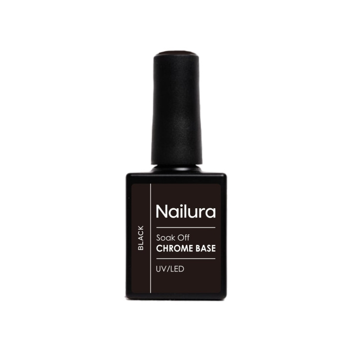 Nailura Chrome Base Black Gel – Svart – 10 ml i gruppen SKÖNHET & HÄLSA / Manikyr/Pedikyr / Nagelvård hos TP E-commerce Nordic AB (D41333)