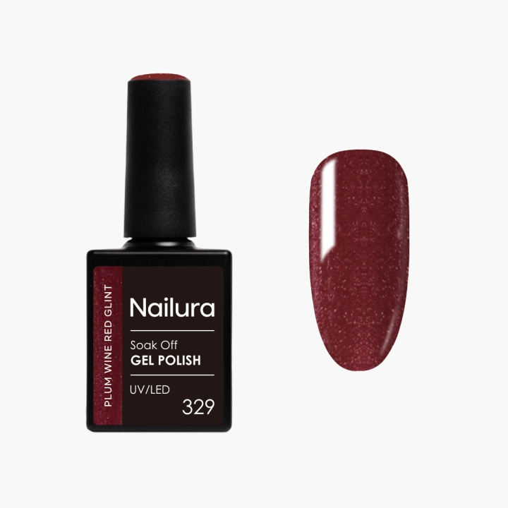 Nailura Gelpolish 329 – Plum Wine Red Glint – 10 ml i gruppen SKÖNHET & HÄLSA / Manikyr/Pedikyr / Nagellack hos TP E-commerce Nordic AB (D41571)