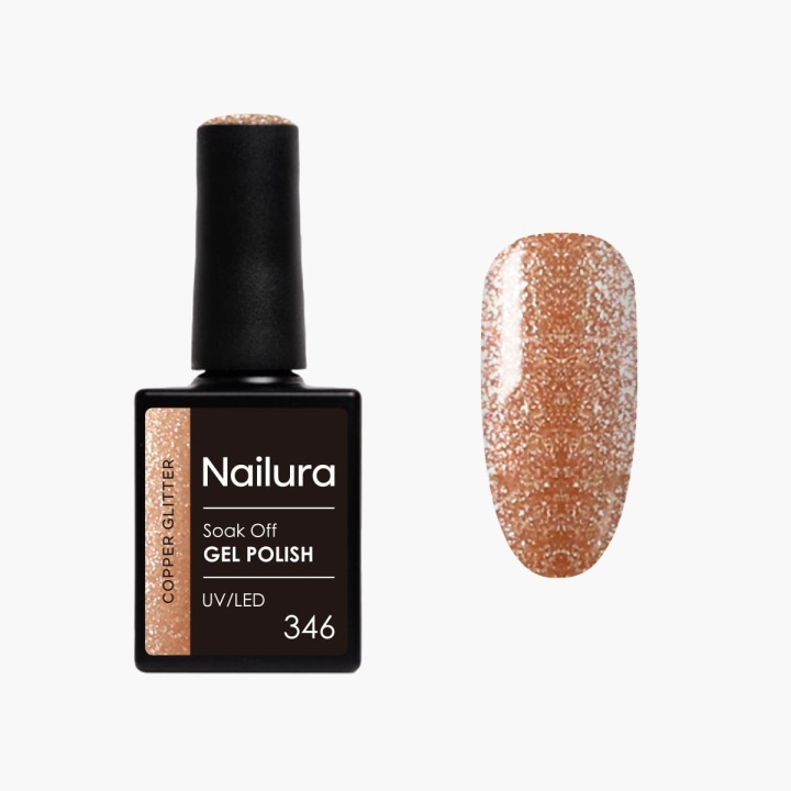 Nailura Gelpolish 346 – Copper Glitter – 10 ml i gruppen SKÖNHET & HÄLSA / Manikyr/Pedikyr / Nagellack hos TP E-commerce Nordic AB (D41581)