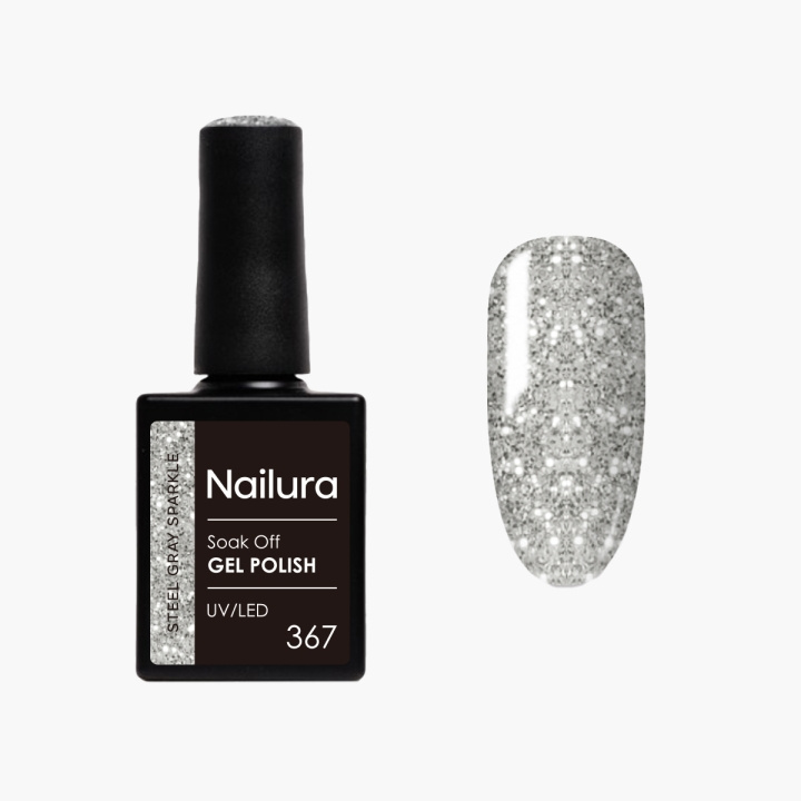 Nailura Gelpolish 367 – Steel Gray Sparkle – 10 ml i gruppen SKÖNHET & HÄLSA / Manikyr/Pedikyr / Nagellack hos TP E-commerce Nordic AB (D41594)