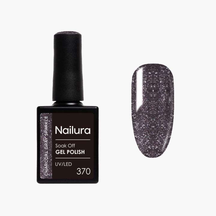 Nailura Gelpolish 370 – Charcoal Gray Sparkle – 10 ml i gruppen SKÖNHET & HÄLSA / Manikyr/Pedikyr / Nagellack hos TP E-commerce Nordic AB (D41596)