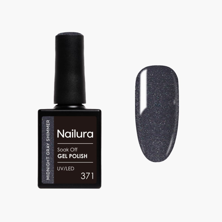 Nailura Gelpolish 371 – Midnight Gray Shimmer – 10 ml i gruppen SKÖNHET & HÄLSA / Manikyr/Pedikyr / Nagellack hos TP E-commerce Nordic AB (D41597)