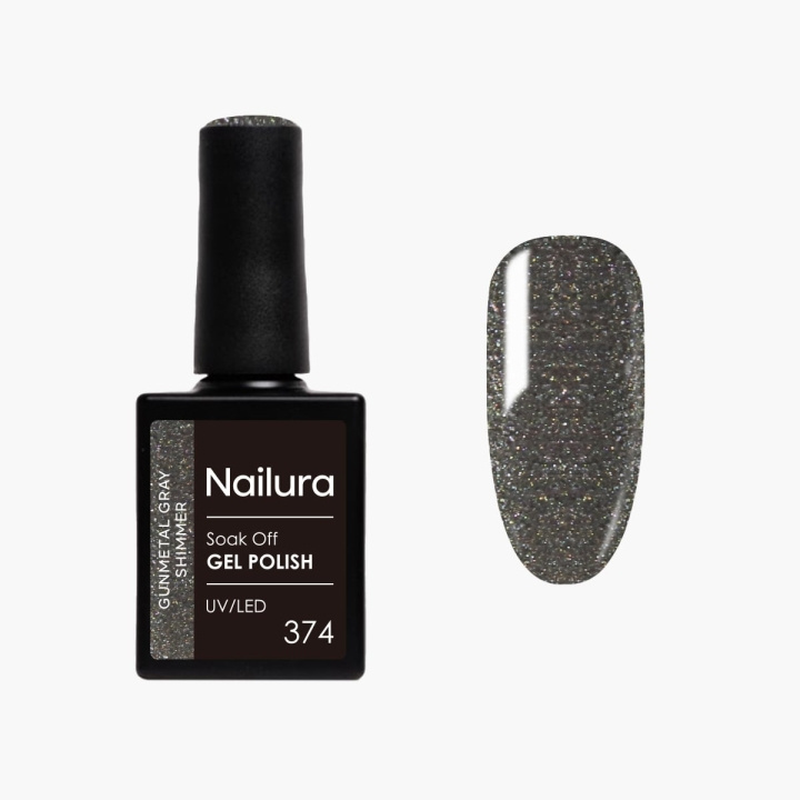 Nailura Gelpolish 374 – Gunmetal Gray Shimmer – 10 ml i gruppen SKÖNHET & HÄLSA / Manikyr/Pedikyr / Nagellack hos TP E-commerce Nordic AB (D41600)