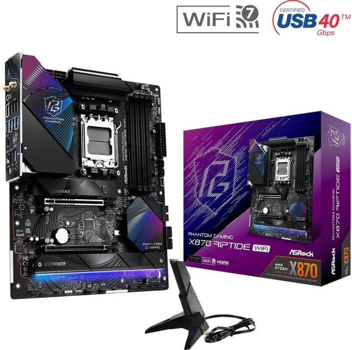 ASRock X870 Riptide WIFI ATX-moderkort | DATORER & KRINGUTRUSTNING - Datorkomponenter - Moderkort | GameStuff