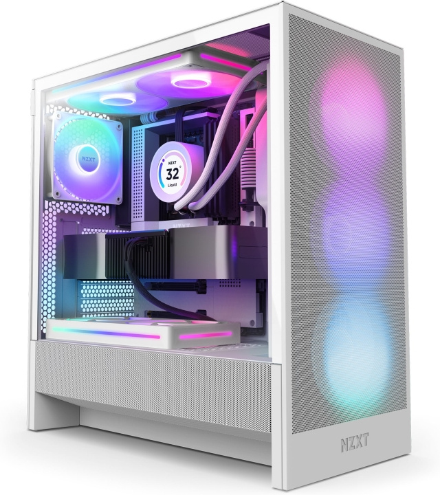 NZXT H5 Flow RGB (2024) ATX-chassi med fönster, vit i gruppen DATORER & KRINGUTRUSTNING / Datorkomponenter / Datorchassi hos TP E-commerce Nordic AB (D41722)