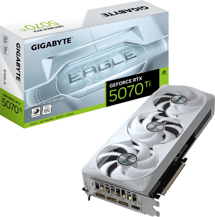 Gigabyte GeForce RTX 5070 Ti EAGLE OC ICE SFF 16 GB grafikkort i gruppen DATORER & KRINGUTRUSTNING / Datorkomponenter / Grafikkort hos TP E-commerce Nordic AB (D41821)