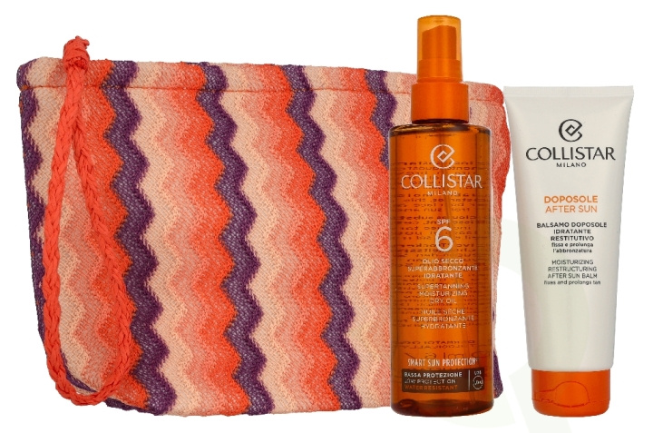 Collistar Sun Giftset 300 ml Super Tanning Dry Oil Spf6 200ml/After-Sun Balm 100ml/Pouch i gruppen SKÖNHET & HÄLSA / Hudvård / Solskydd & Tanning / Solskydd hos TP E-commerce Nordic AB (D41940)