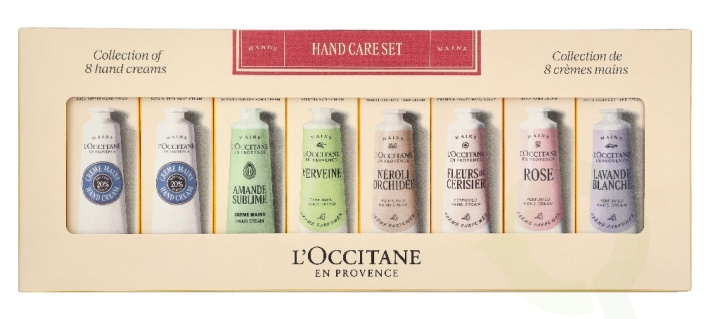 L\'Occitane Hand Care Set 240 ml 8x30ml - Hand Cream - 2x Karite/Rose/Fleurs De Cerisier/Lavande Blanche/Néroli Orchidee/Amande Sublime/Verveine i gruppen SKÖNHET & HÄLSA / Manikyr/Pedikyr / Handkräm hos TP E-commerce Nordic AB (D41947)