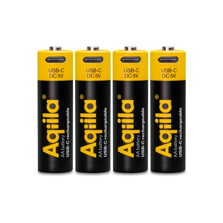 Aqiila – USB-C-uppladdningsbart batteri – storlek AA – 2000 mAh – 4-pack i gruppen HEMELEKTRONIK / Batterier & Laddare / Batterier hos TP E-commerce Nordic AB (D42133)