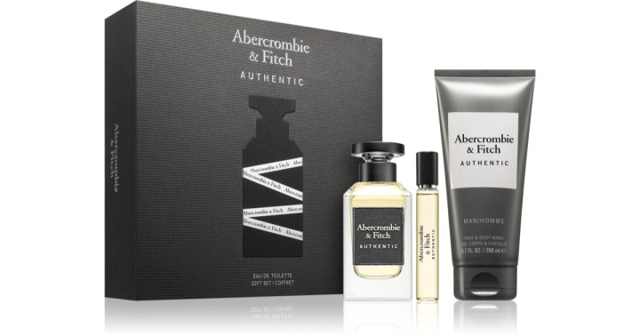 Abercrombie & Fitch Authentic Man EDT 100 ml + hår- och kroppstvål 200 ml + Authentic Man EDT 15 ml – presentpaket i gruppen SKÖNHET & HÄLSA / Presentkit / Presentkit För Honom hos TP E-commerce Nordic AB (D42228)