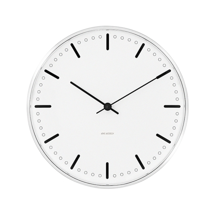 Arne Jacobsen Clocks Arne Jacobsen – City Hall väggklocka – Ø21 cm – Vit i gruppen HEM, HUSHÅLL & TRÄDGÅRD / Väggklockor & Räkneverk / Väggklockor hos TP E-commerce Nordic AB (D42304)