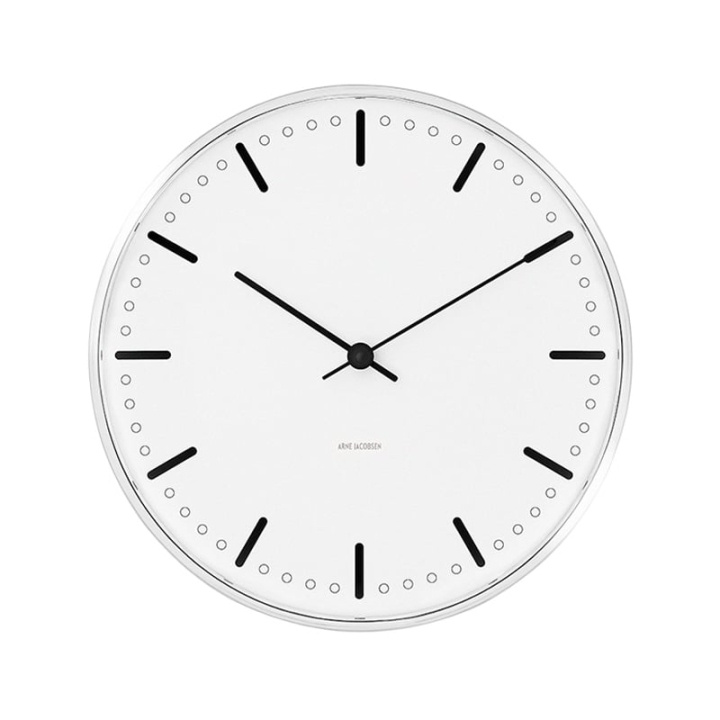 Arne Jacobsen Clocks Arne Jacobsen – City Hall väggklocka – Ø29 cm – Vit i gruppen HEM, HUSHÅLL & TRÄDGÅRD / Väggklockor & Räkneverk / Väggklockor hos TP E-commerce Nordic AB (D42305)