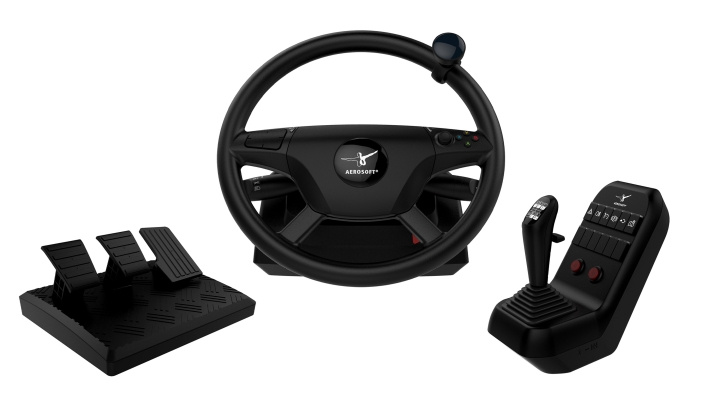 Aerosoft Truck and Bus Steering Wheel System i gruppen DATORER & KRINGUTRUSTNING / Gaming / Gaming-rattar & Joysticks hos TP E-commerce Nordic AB (D42314)