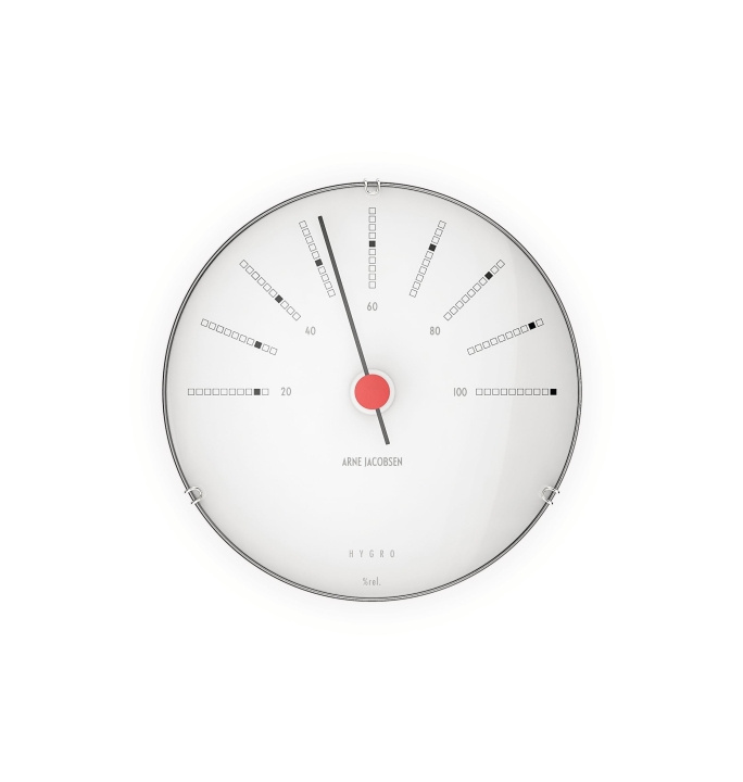 Arne Jacobsen Clocks Arne Jacobsen – Bankers hygrometer – Vit/Svart/Röd – Ø12 cm i gruppen HEM, HUSHÅLL & TRÄDGÅRD / Fläktar & Klimatprodukter / Termometrar & Väderstationer hos TP E-commerce Nordic AB (D42402)