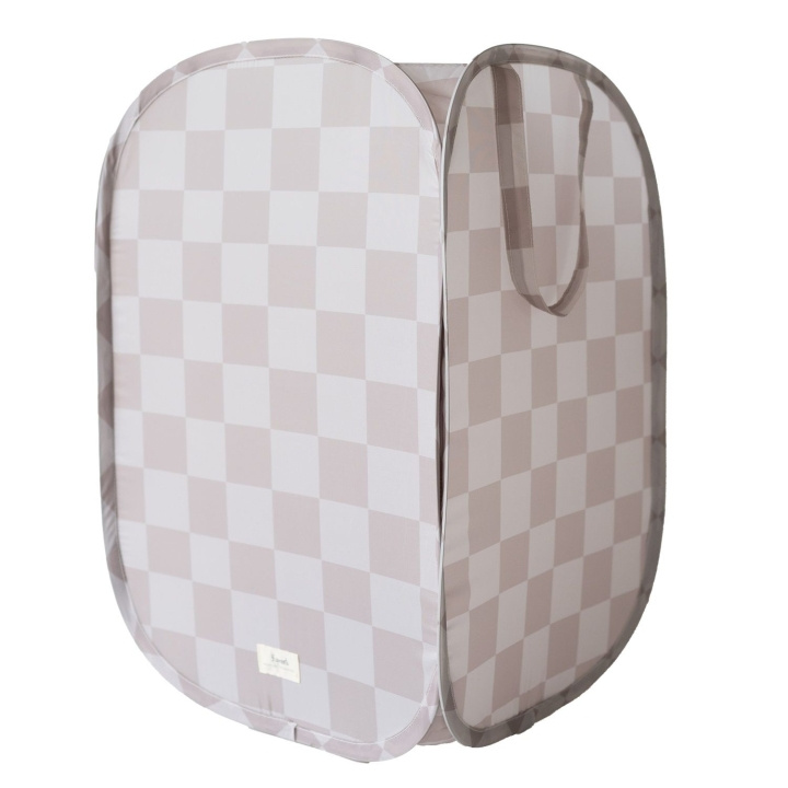 3 Sprouts Pop-Up tvättkorg – rutmönstrad beige – 36 cm x 36 cm x 58 cm i gruppen LEKSAKER, BARN- & BABYPRODUKTER / Barnrum / Förvaring hos TP E-commerce Nordic AB (D42521)