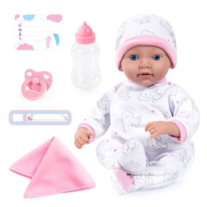 Bayer Reborn-docka 38 cm – Vit/Rosa (93827AB) | LEKSAKER, BARN- & BABYPRODUKTER - Leksaker - Dockor & Tillbehör | GameStuff