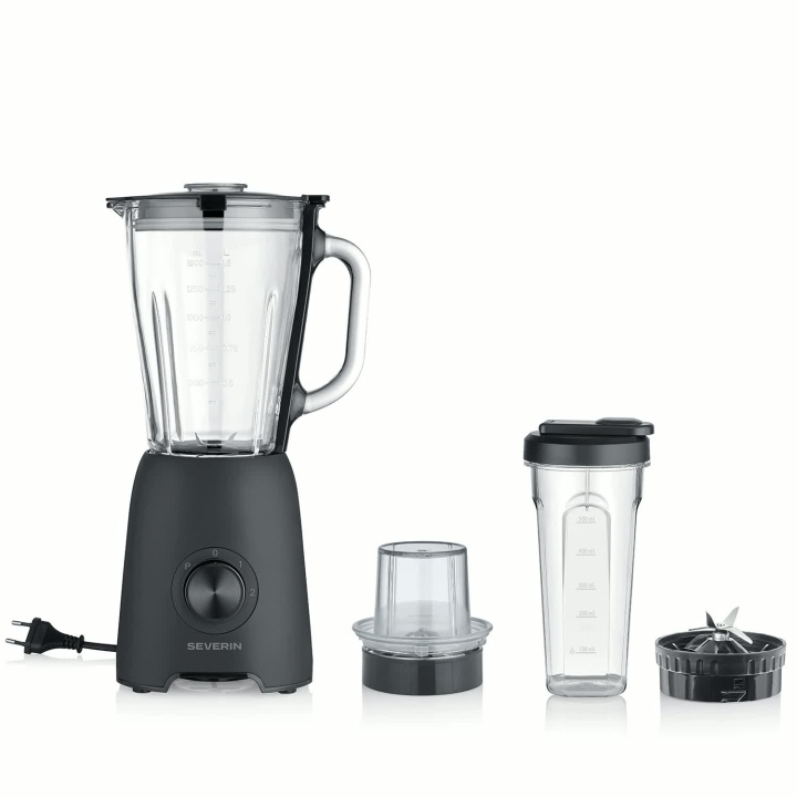 Severin Blender Glaskanna 1,5 liter 3 in 1 SM 3724 600W i gruppen HEM, HUSHÅLL & TRÄDGÅRD / Hushållsmaskiner / Matberedare & Köksassistenter / Mixer & Blender hos TP E-commerce Nordic AB (D42745)