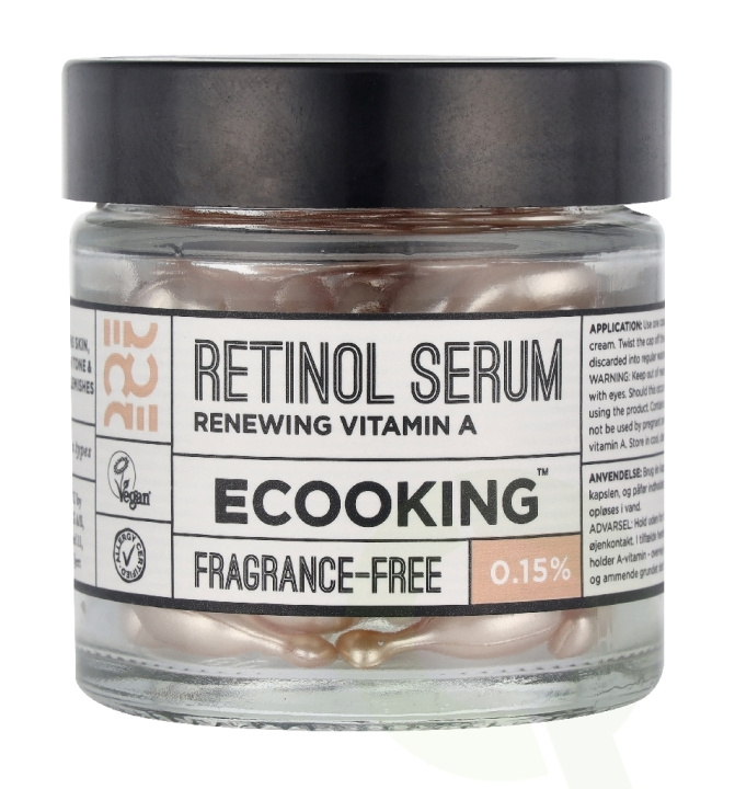 Ecooking Retinol Serum Renewing Vitamin A 20 ml 60 Capsules Fragrance Free i gruppen SKÖNHET & HÄLSA / Hudvård / Ansiktsvård / Serum Hud hos TP E-commerce Nordic AB (D42971)