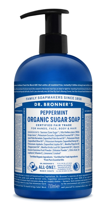 Dr. Bronner\'s Dr. Bronner\'s - Organic Sugar Soap Peppermint 710 ml i gruppen SKÖNHET & HÄLSA / Hudvård / Kroppsvård / Handtvål hos TP E-commerce Nordic AB (D43101)