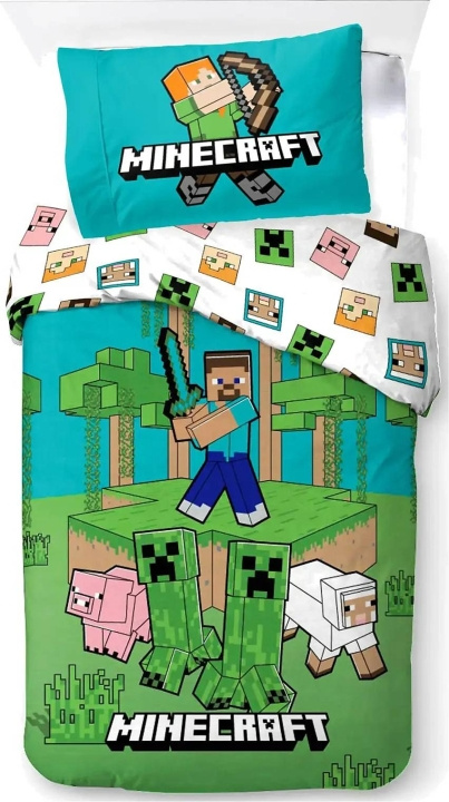 BrandMac Sängkläder – vuxenstorlek 140 x 200 cm – Minecraft Jungle Explore (1029465) i gruppen HEM, HUSHÅLL & TRÄDGÅRD / Inredning / Sängkläder hos TP E-commerce Nordic AB (D43216)