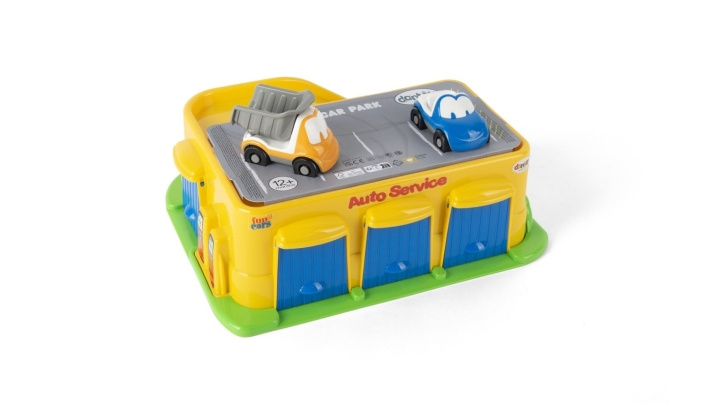 Dantoy Funcars Bilverkstad & Parkering – 2 bilar (7525) i gruppen LEKSAKER, BARN- & BABYPRODUKTER / Leksaker / Leksaksbilar & andra fordon hos TP E-commerce Nordic AB (D43367)