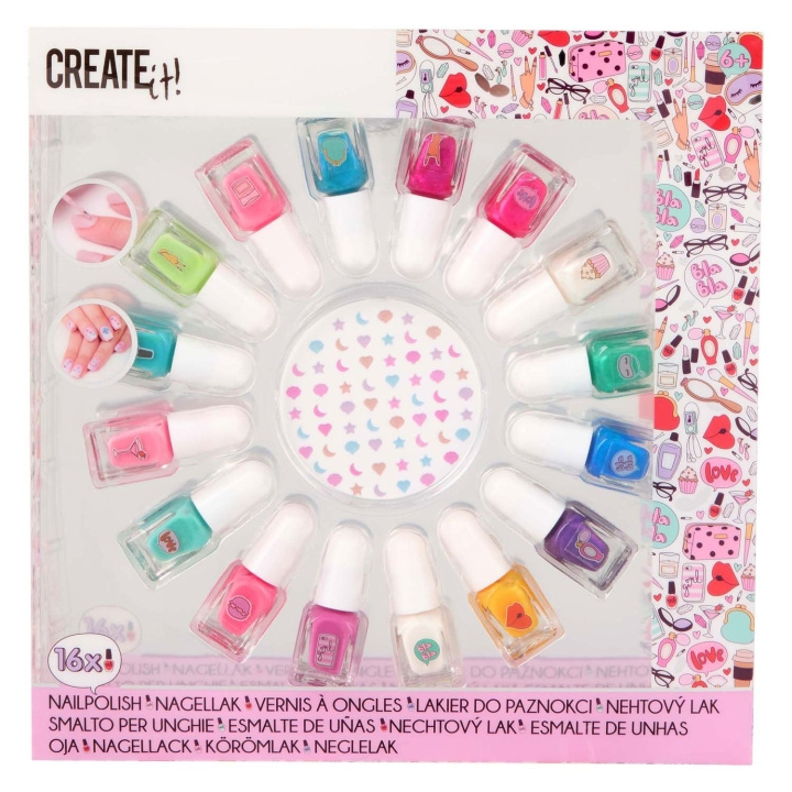 CREATE it! Nagellacksset Mermaid, 16 flaskor (84515BV1) i gruppen LEKSAKER, BARN- & BABYPRODUKTER / Leksaker / Lilla hemmet & Rollek hos TP E-commerce Nordic AB (D43540)