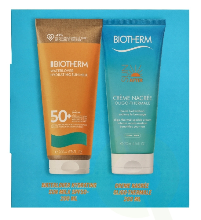 Biotherm Summer Sun Protection Giftset 400 ml Waterlover Hydrating Sunmilk SPF50 200ml/Creme Nacree Oligo Thermale 200ml i gruppen SKÖNHET & HÄLSA / Hudvård / Solskydd & Tanning / Solskydd hos TP E-commerce Nordic AB (D43782)