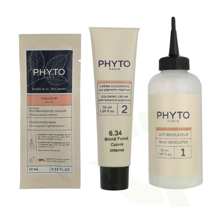 Phyto Phytocolor Permanent Color 110 ml #6.34 Intense Dark Copper Blonde i gruppen SKÖNHET & HÄLSA / Hår & Styling / Hårvårdsprodukter / Hårfärg hos TP E-commerce Nordic AB (D43801)