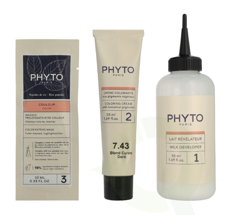 Phyto Phytocolor Permanent Color 110 ml #7.43 Golden Copper Blonde i gruppen SKÖNHET & HÄLSA / Hår & Styling / Hårvårdsprodukter / Hårfärg hos TP E-commerce Nordic AB (D43802)