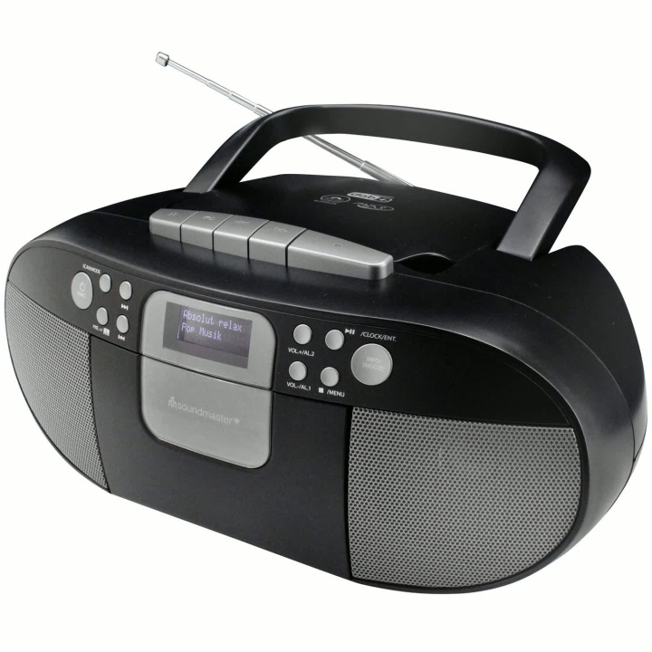 Soundmaster Boombox CD/MP3 DAB+/FM-radio Kassett USB SCD7800SW Svart/Grå i gruppen HEMELEKTRONIK / Ljud & Bild / Hemmabio, HiFi & Bärbart / Bärbar musikspelare / CD-spelare hos TP E-commerce Nordic AB (D44032)
