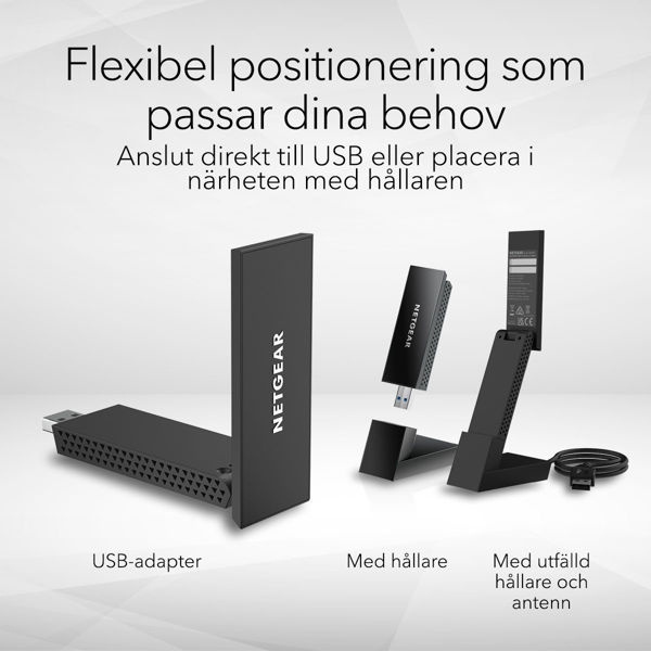 Netgear A8000 WiFi Adapter USB i gruppen DATORER & KRINGUTRUSTNING / Nätverk / WiFi Extenders hos TP E-commerce Nordic AB (D44507)