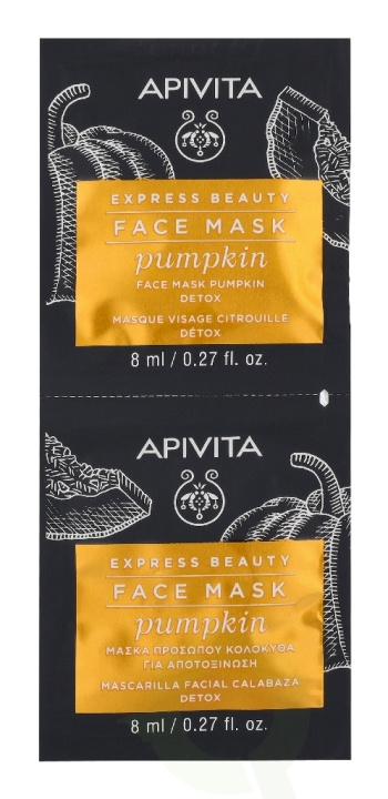 Apivita Express Beauty Face Mask Set 16 ml 2x8ml - Pumpkin i gruppen SKÖNHET & HÄLSA / Hudvård / Ansiktsvård / Masker hos TP E-commerce Nordic AB (D44998)