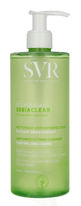 Svr Laboratories SVR Sebiaclear Anti-Imperfections Foaming Gel 400 ml i gruppen SKÖNHET & HÄLSA / Hudvård / Ansiktsvård / Rengöring hos TP E-commerce Nordic AB (D45037)