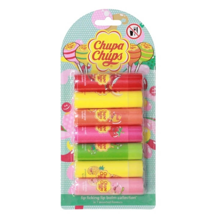 Chupa Chups Lip Licking Lip Balm Collection 7pcs i gruppen SKÖNHET & HÄLSA / Makeup / Läppar / Läppbalsam hos TP E-commerce Nordic AB (D45418)