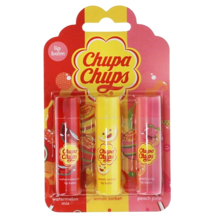 Chupa Chups Lip Balm Set 3pcs i gruppen SKÖNHET & HÄLSA / Makeup / Läppar / Läppbalsam hos TP E-commerce Nordic AB (D45419)
