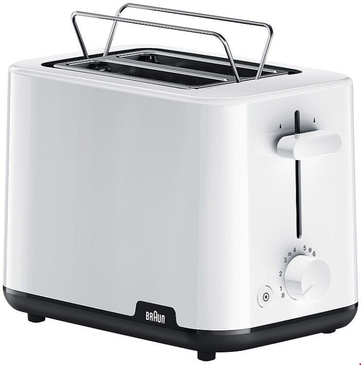 Braun Brödrost HT1010WH Braun i gruppen HEM, HUSHÅLL & TRÄDGÅRD / Hushållsmaskiner / Brödrostar & Bordsgrillar / Brödrostar hos TP E-commerce Nordic AB (D45469)