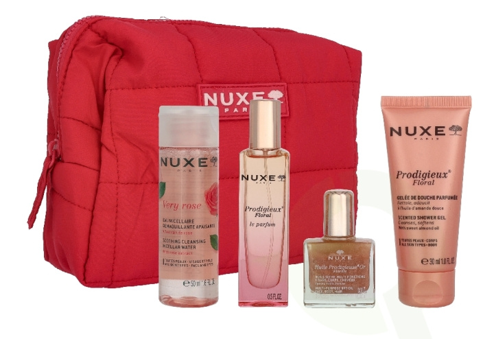 Nuxe Prodigieux Floral Travel Kit 105 ml Micellar Water 50ml/Perfume 15ml/Shimmering Dry Oil 10ml/Shower Oil 30ml i gruppen SKÖNHET & HÄLSA / Hudvård / Ansiktsvård hos TP E-commerce Nordic AB (D45804)