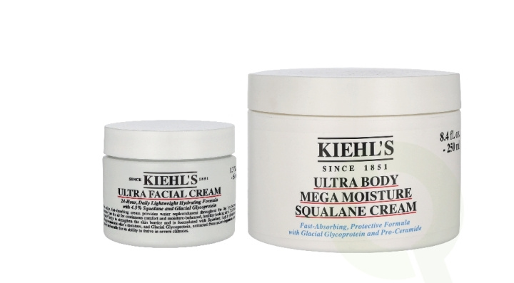 Kiehl\'s Ultra-Hydrating Hits Face & Body Set 300 ml Facial Cream 50ml/Body Mega Moisture Squalane Cream 250ml i gruppen SKÖNHET & HÄLSA / Hudvård / Kroppsvård / Body lotion hos TP E-commerce Nordic AB (D45818)