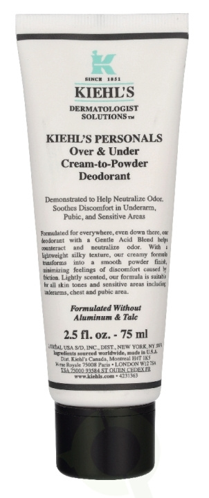 Kiehl\'s Over & Under Cream-To-Powder Deodorant 75 ml i gruppen SKÖNHET & HÄLSA / Doft & Parfym / Deodorant / Deo för henne hos TP E-commerce Nordic AB (D45819)