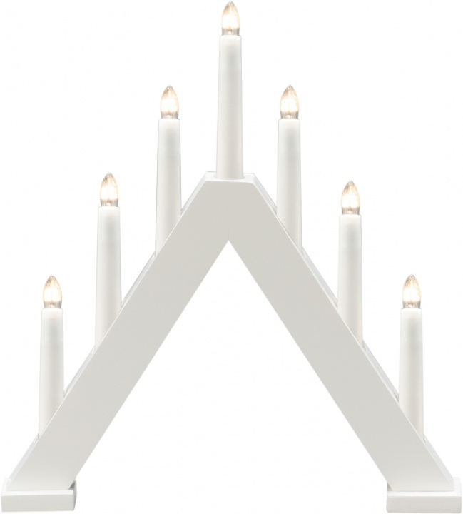 Konstsmide Elljusstake 7-arm 3930-205 7 ljus trä vit Konstsmide i gruppen HEMELEKTRONIK / Belysning / Julbelysning hos TP E-commerce Nordic AB (D45932)